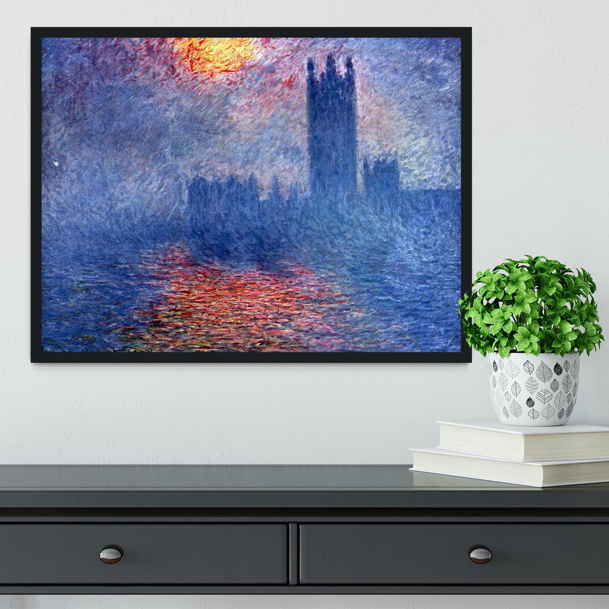 The Parlaiment in London by Monet Framed Print - Canvas Art Rocks - 2