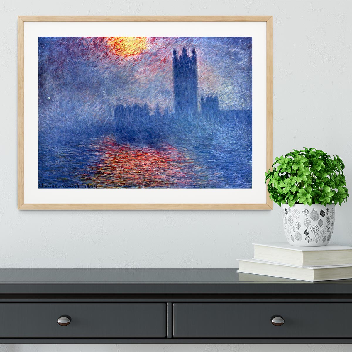 The Parlaiment in London by Monet Framed Print - Canvas Art Rocks - 3
