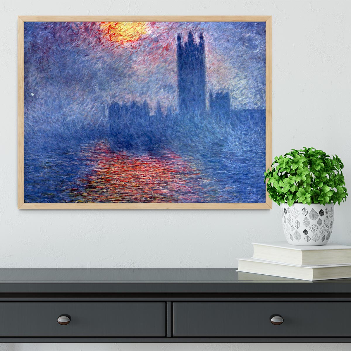 The Parlaiment in London by Monet Framed Print - Canvas Art Rocks - 4