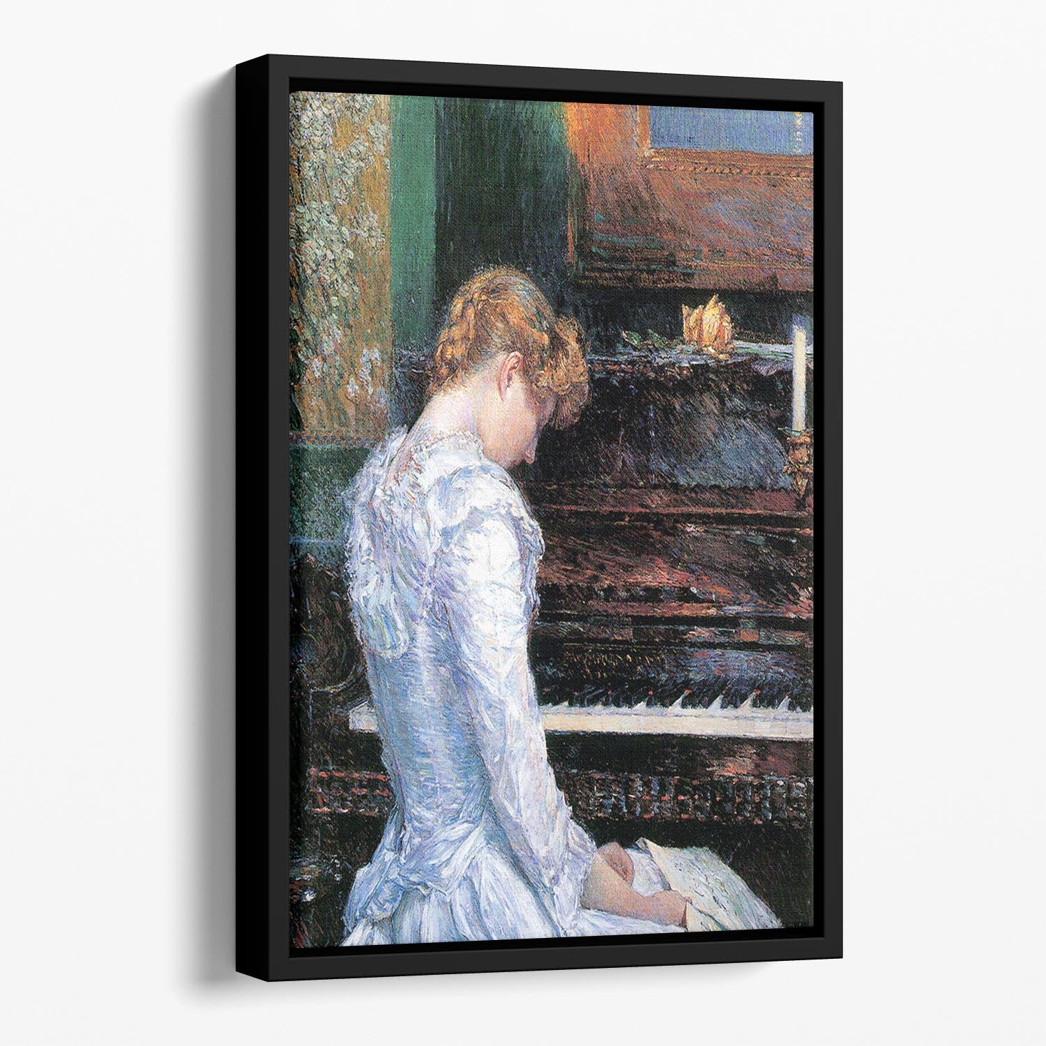 The Sonata by Hassam Floating Framed Canvas - Canvas Art Rocks - 1