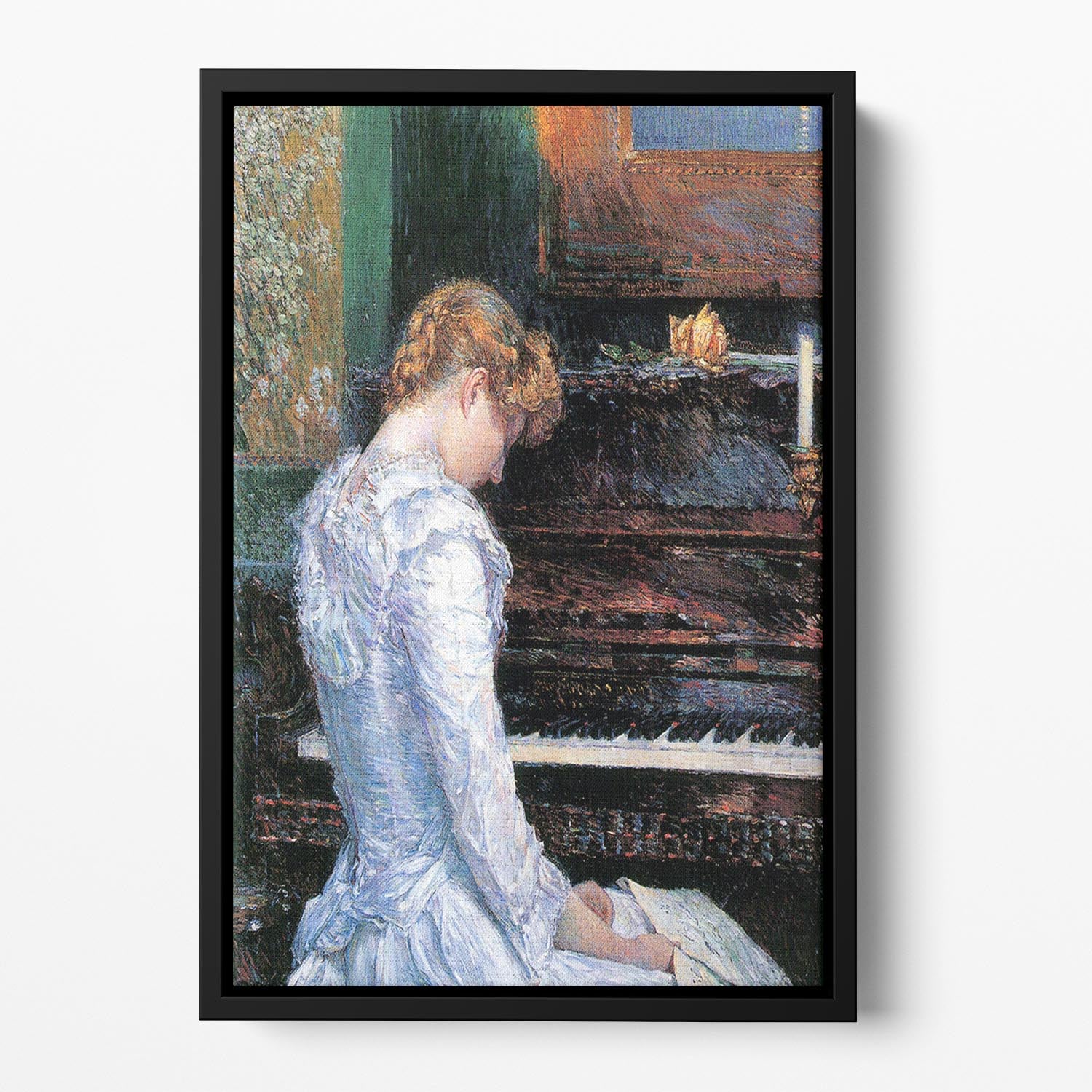 The Sonata by Hassam Floating Framed Canvas - Canvas Art Rocks - 2