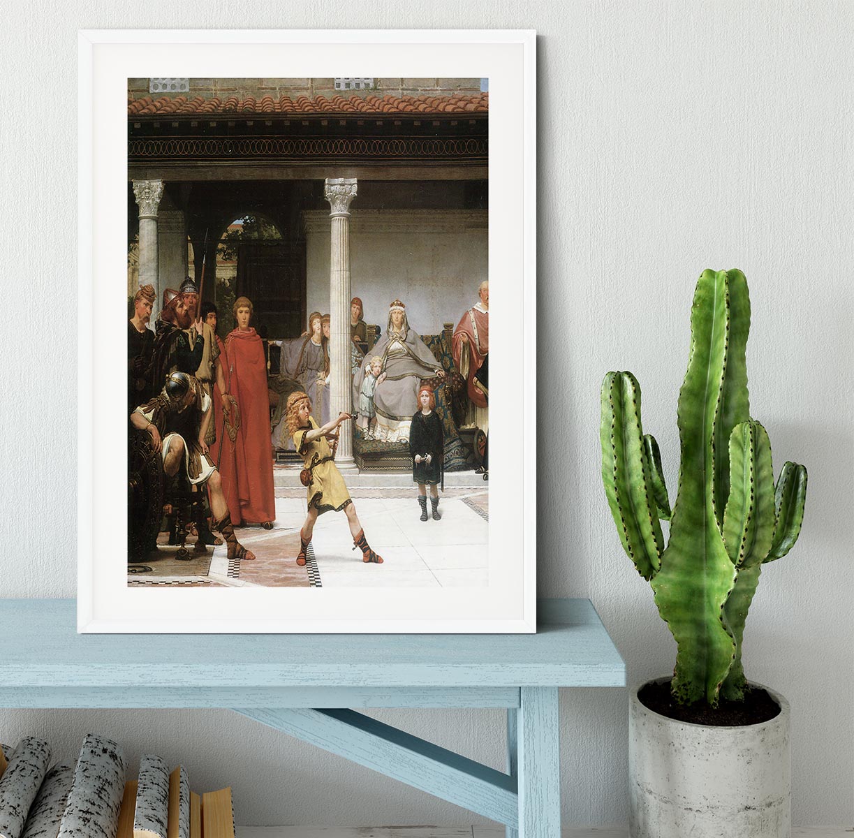 The education of children Clovis detail by Alma Tadema Framed Print - Canvas Art Rocks - 5