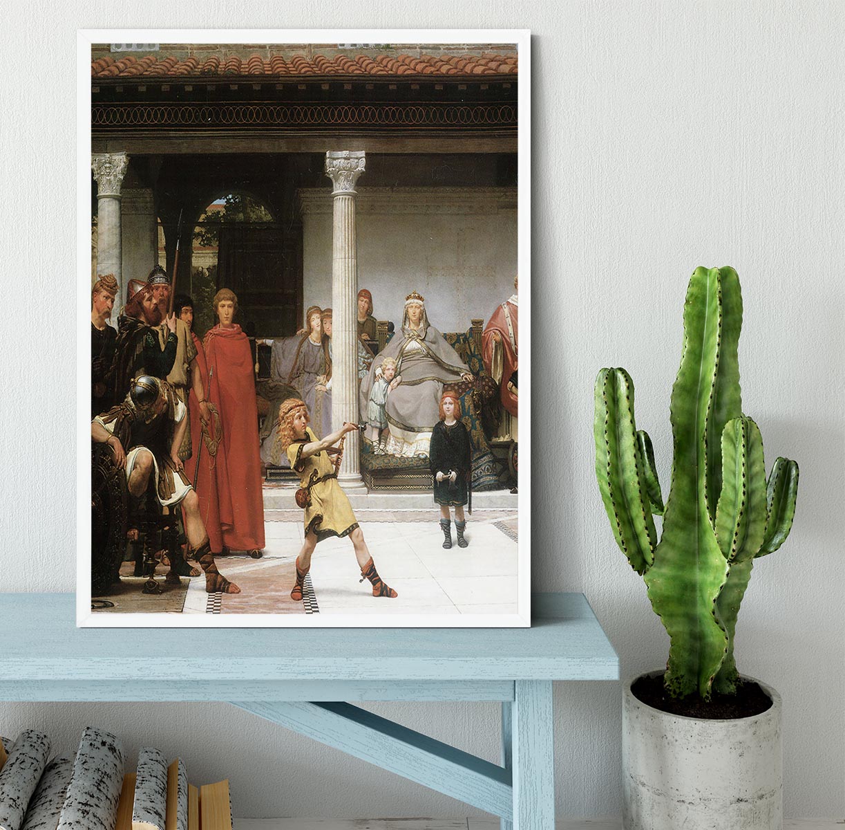 The education of children Clovis detail by Alma Tadema Framed Print - Canvas Art Rocks -6