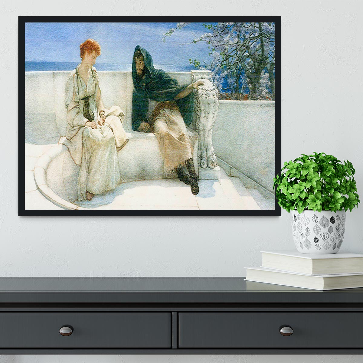 The explaination by Alma Tadema Framed Print - Canvas Art Rocks - 2