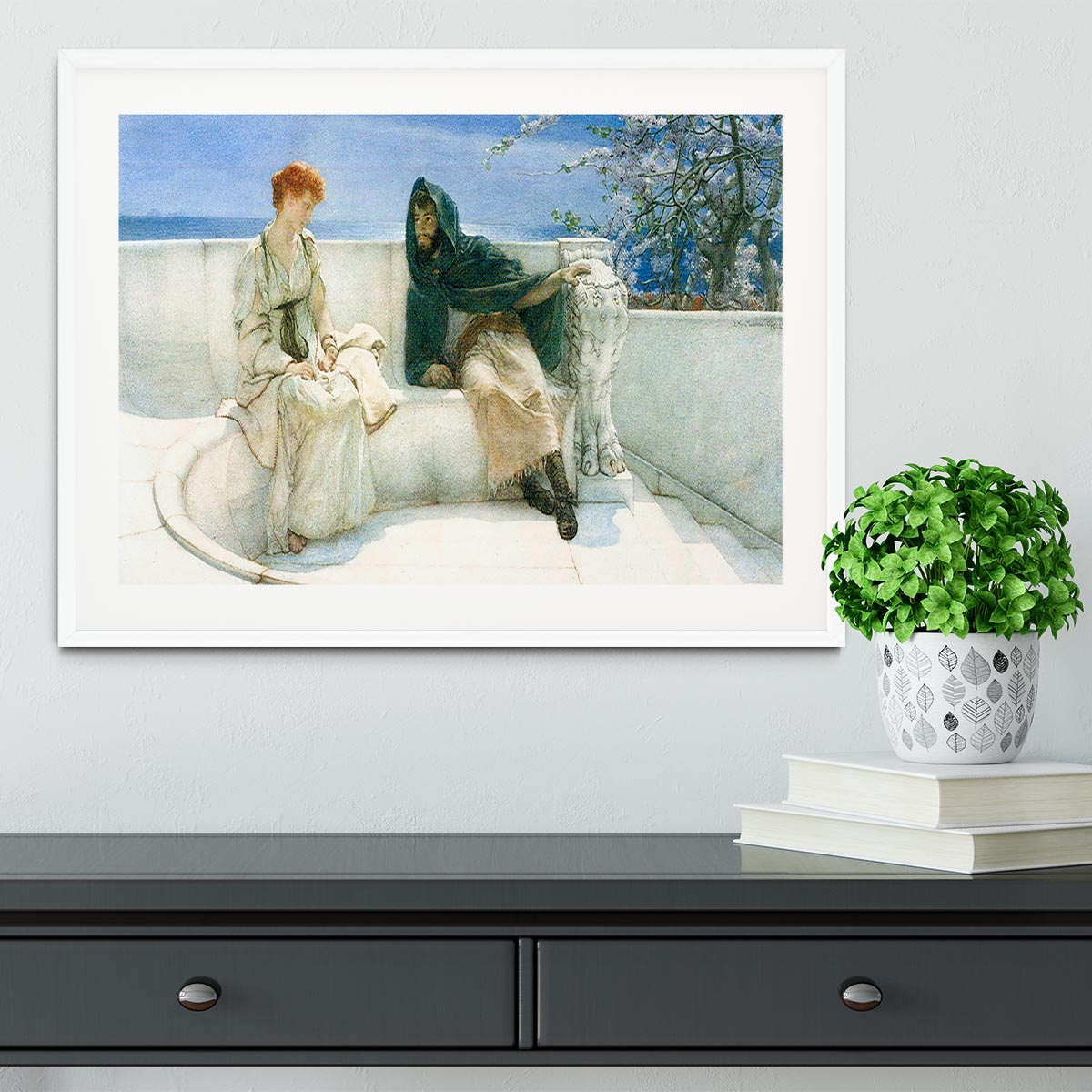 The explaination by Alma Tadema Framed Print - Canvas Art Rocks - 5