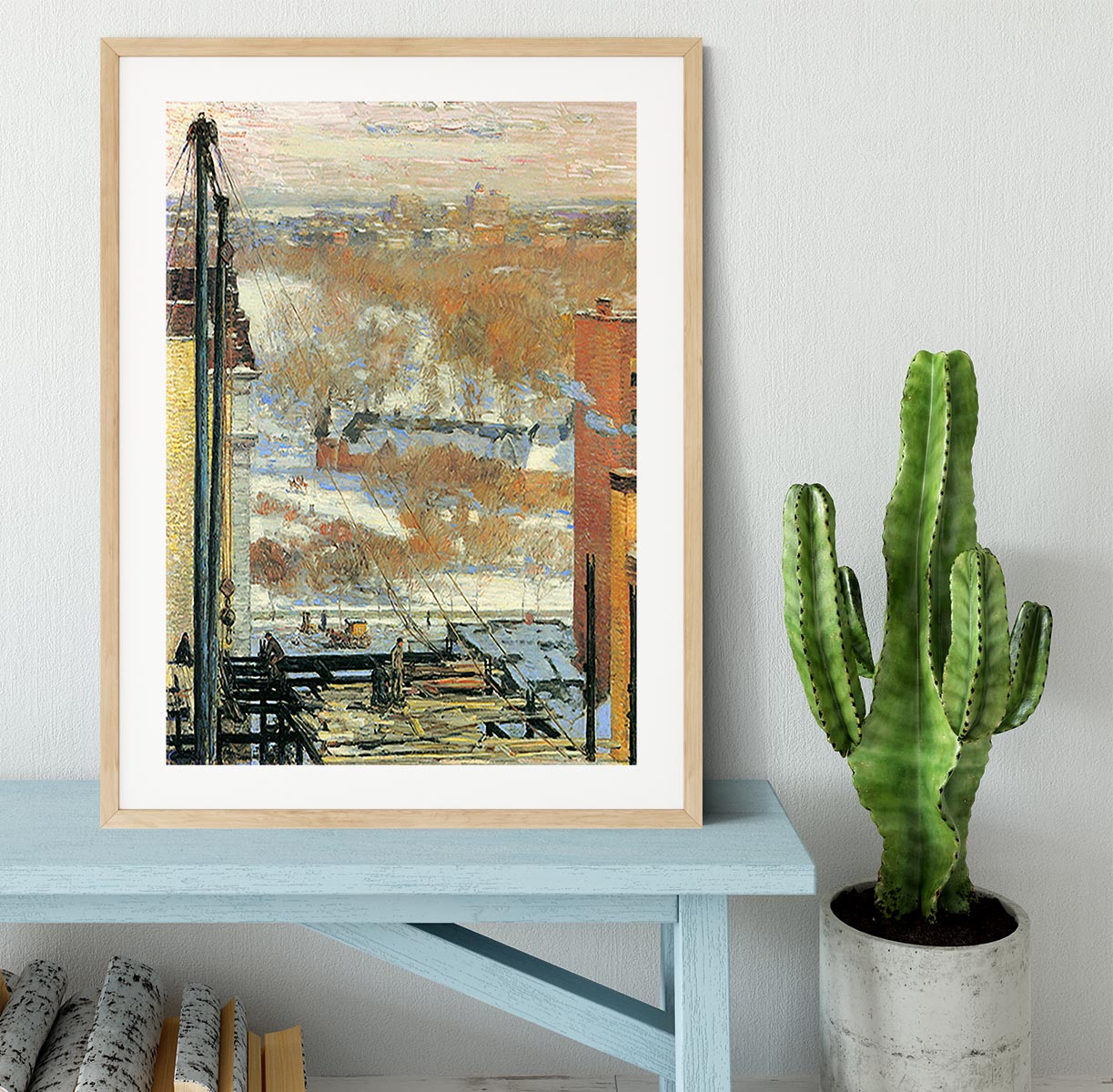 The hut and the skyscrapers by Hassam Framed Print - Canvas Art Rocks - 3