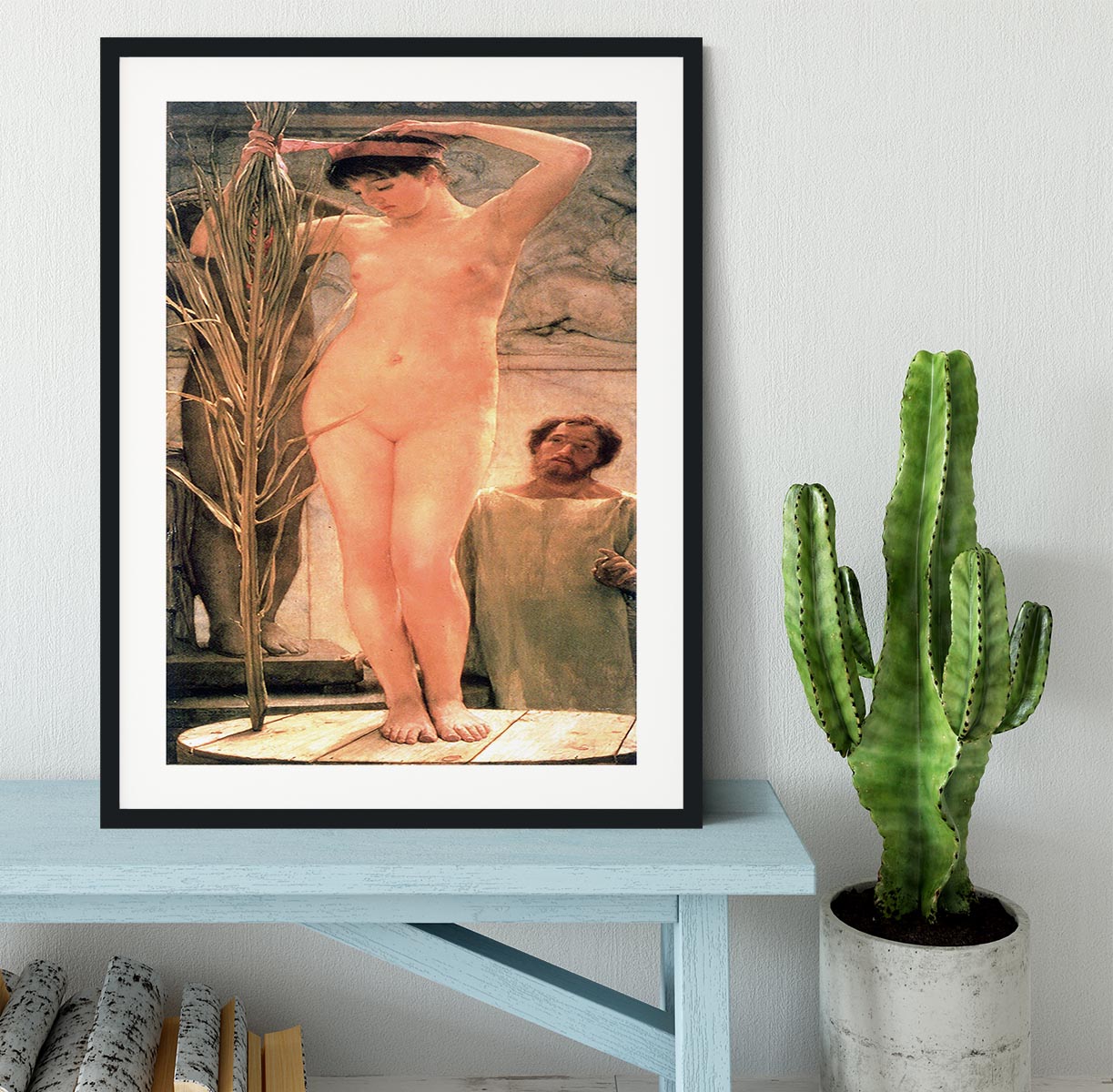 The model of a sculptor Venus Esquilina by Alma Tadema Framed Print - Canvas Art Rocks - 1