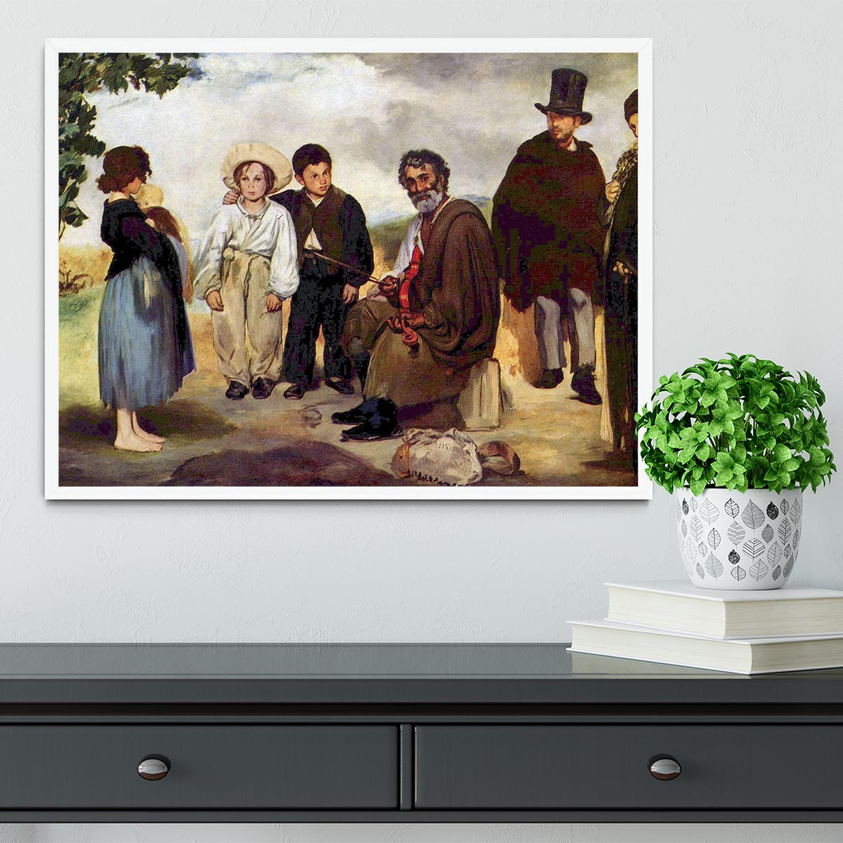 The old musician by Manet Framed Print - Canvas Art Rocks -6