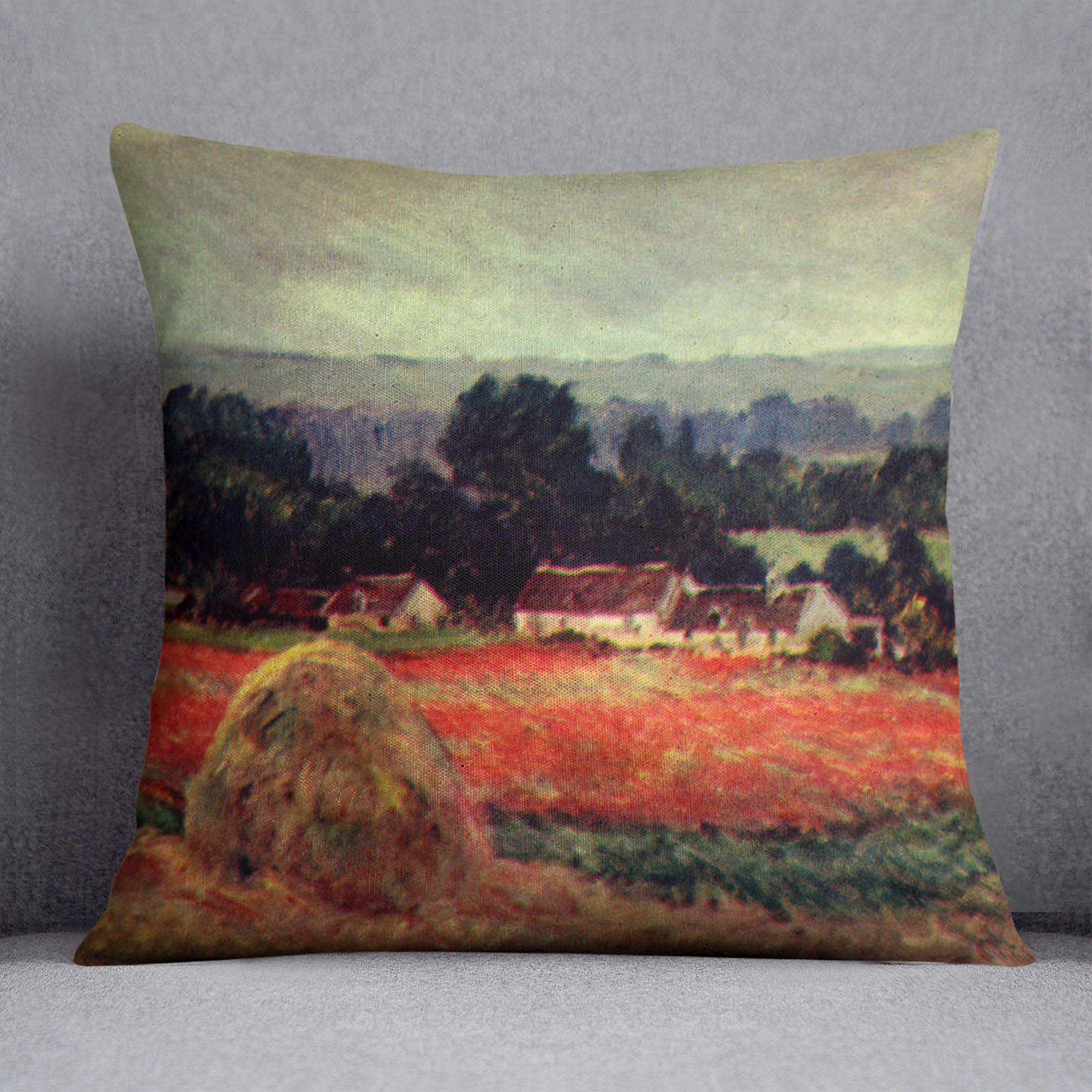 The poppy Blumenfeld The barn by Monet Cushion