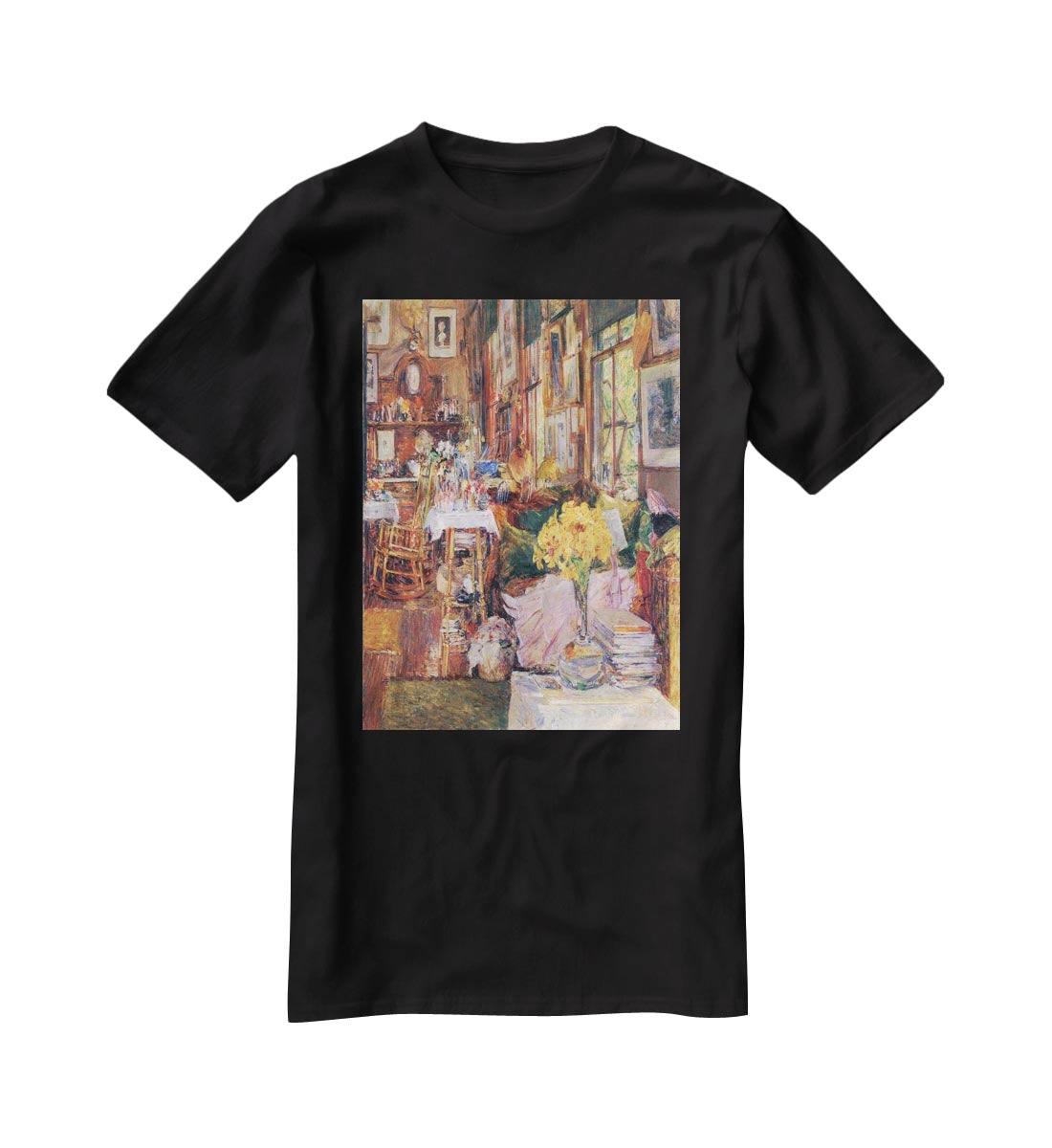The room of flowers by Hassam T-Shirt - Canvas Art Rocks - 1