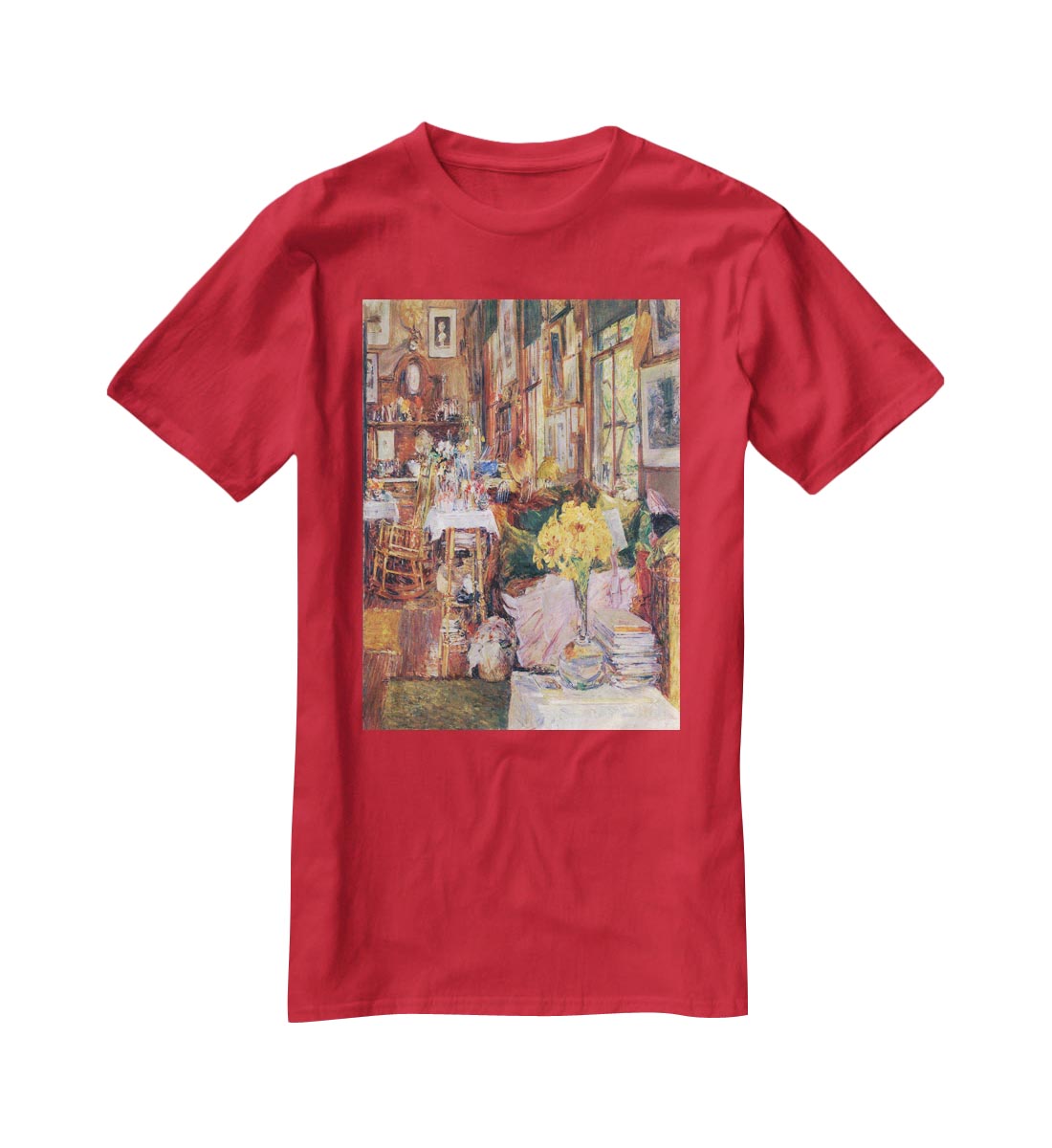 The room of flowers by Hassam T-Shirt - Canvas Art Rocks - 4