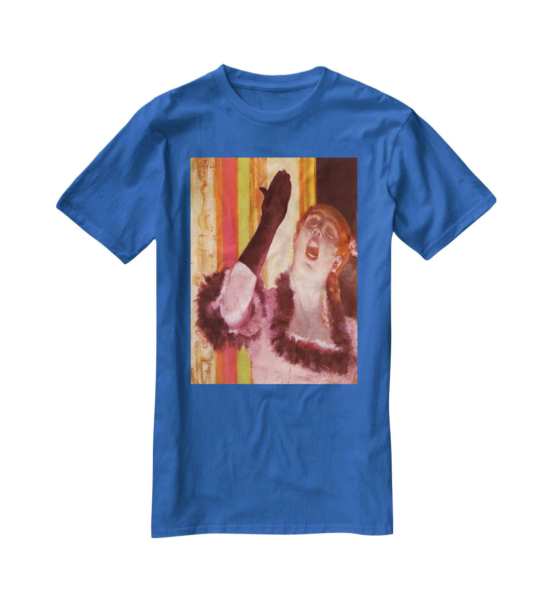 The singer with the glove by Degas T-Shirt - Canvas Art Rocks - 2