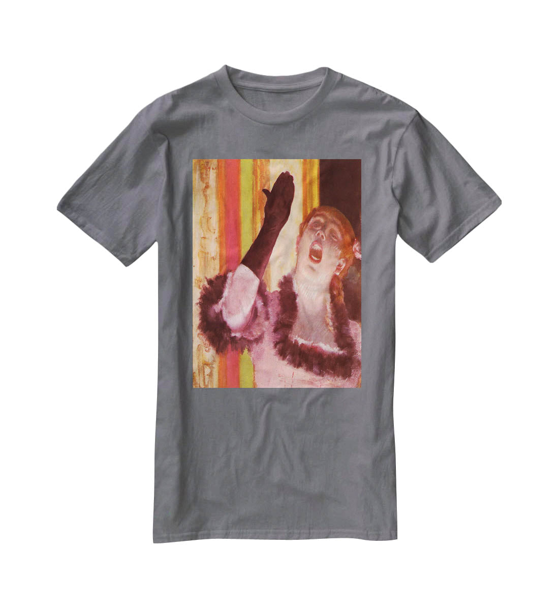 The singer with the glove by Degas T-Shirt - Canvas Art Rocks - 3
