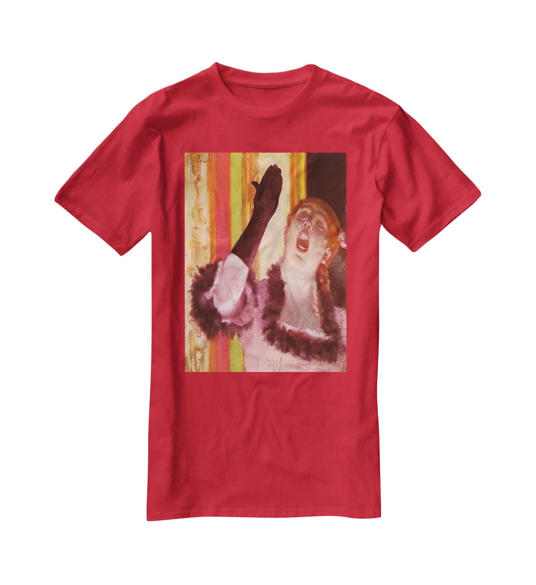 The singer with the glove by Degas T-Shirt - Canvas Art Rocks - 4