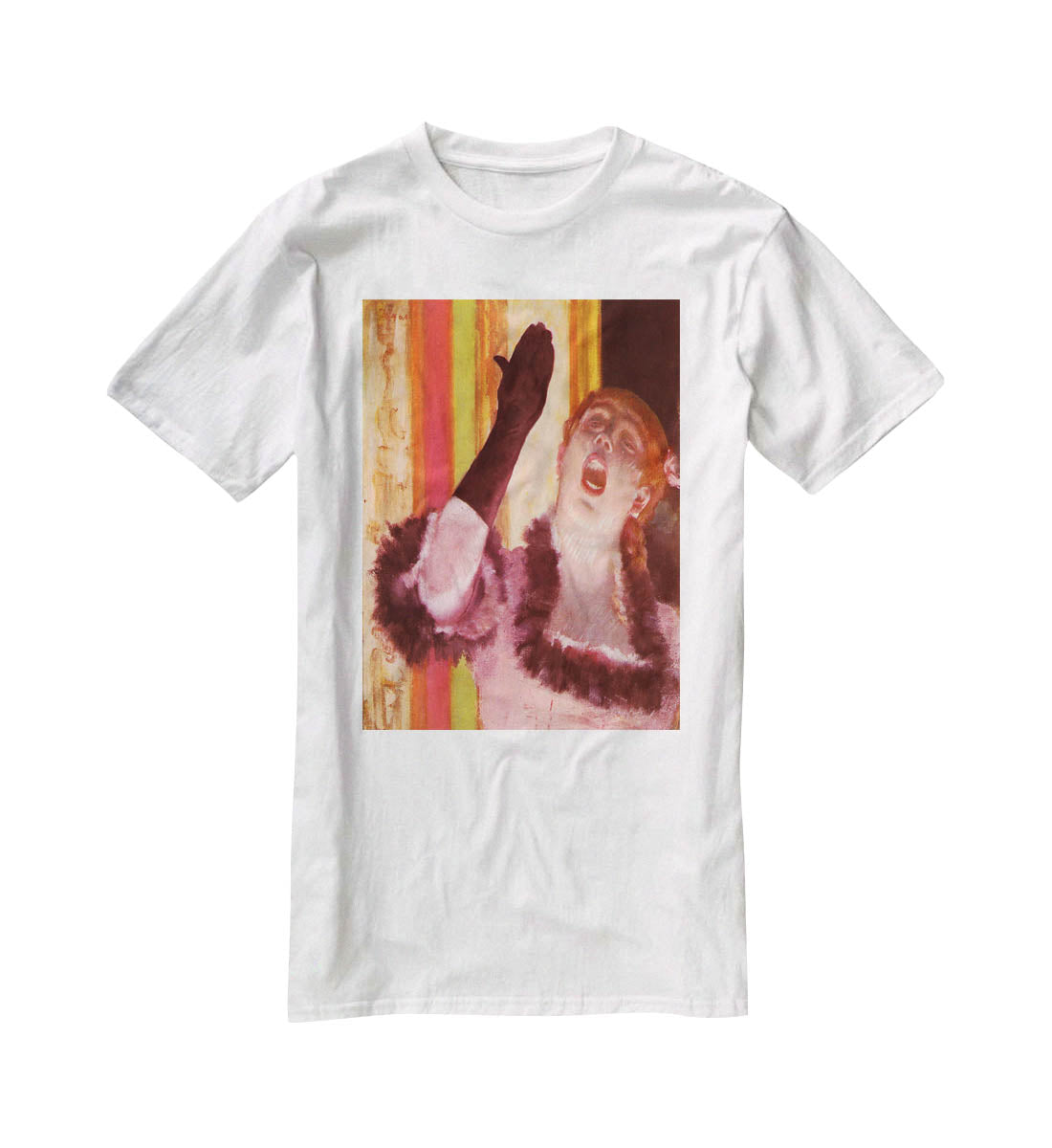 The singer with the glove by Degas T-Shirt - Canvas Art Rocks - 5