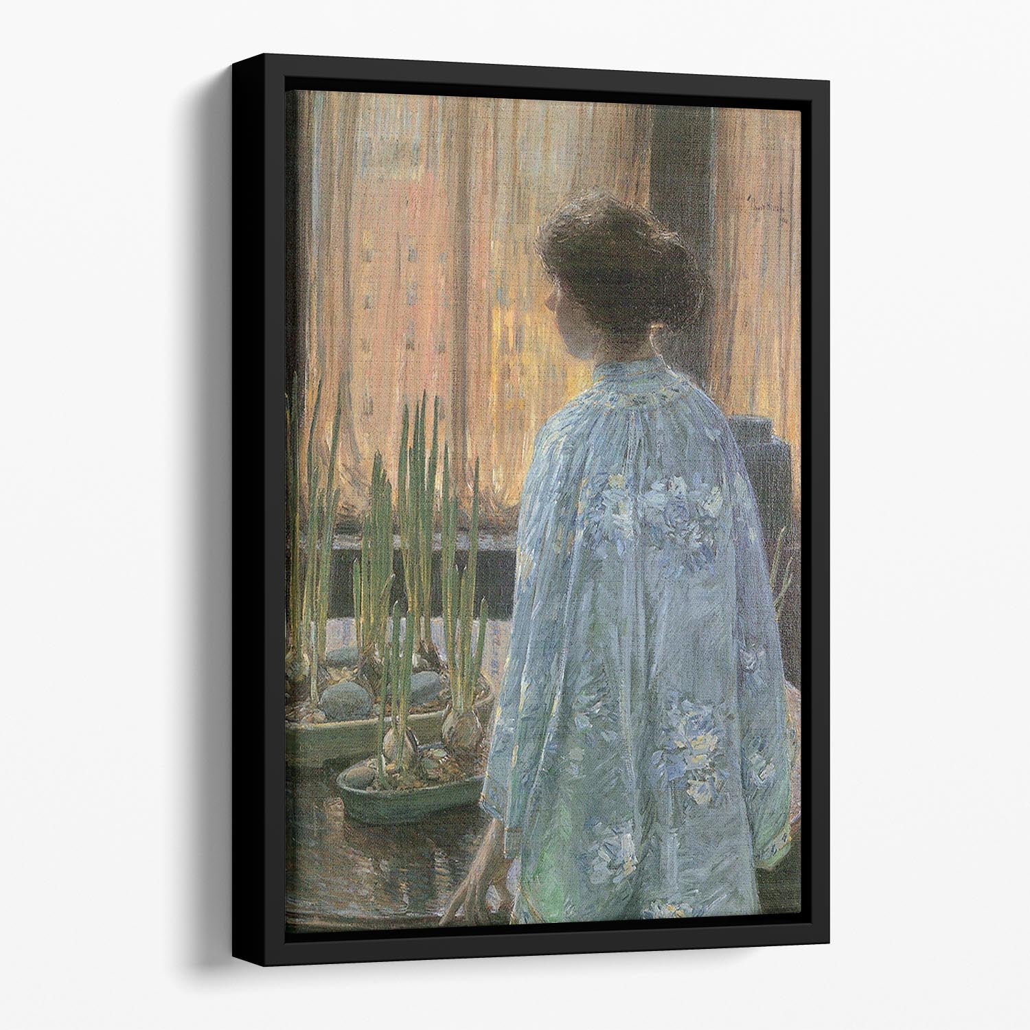 The table garden by Hassam Floating Framed Canvas - Canvas Art Rocks - 1