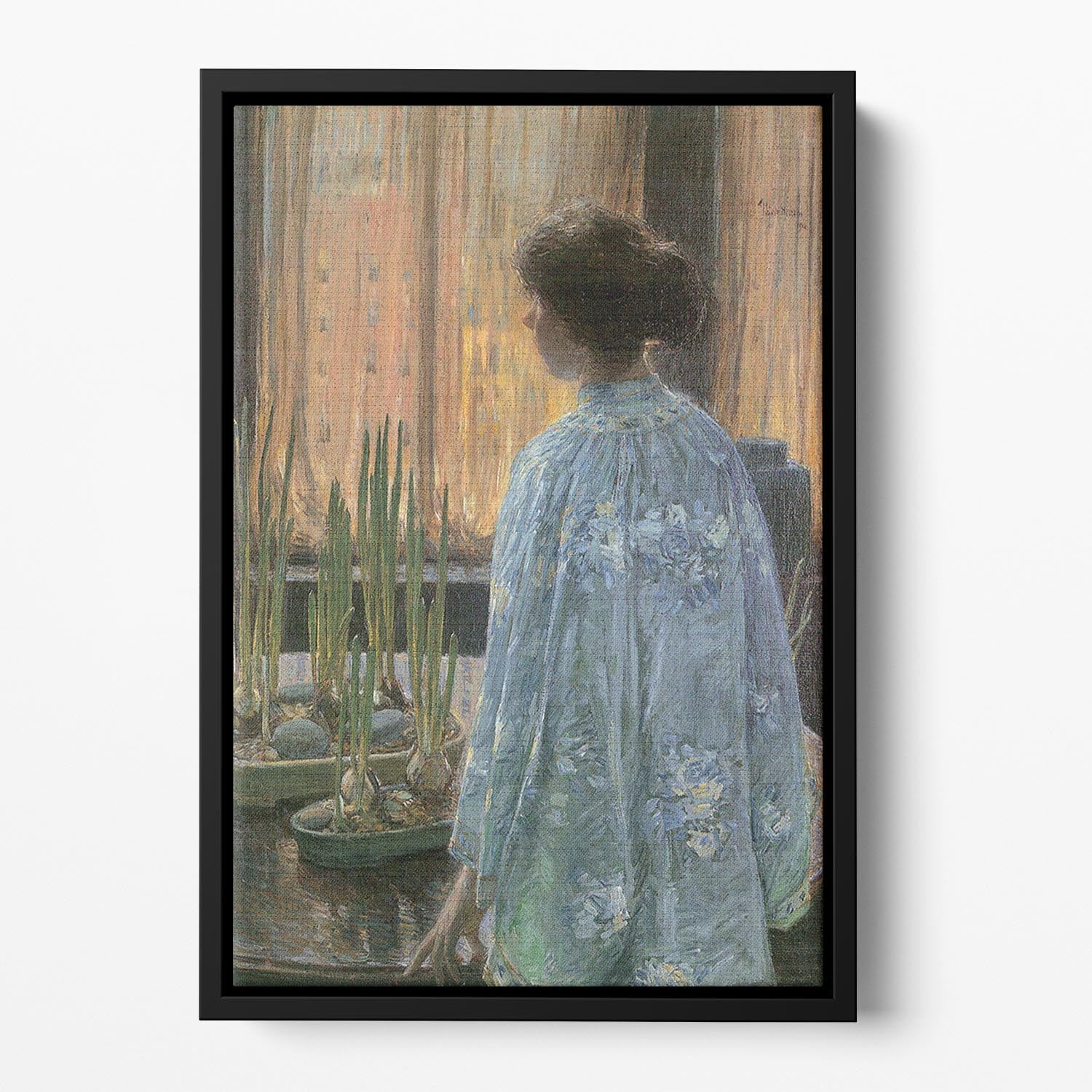 The table garden by Hassam Floating Framed Canvas - Canvas Art Rocks - 2