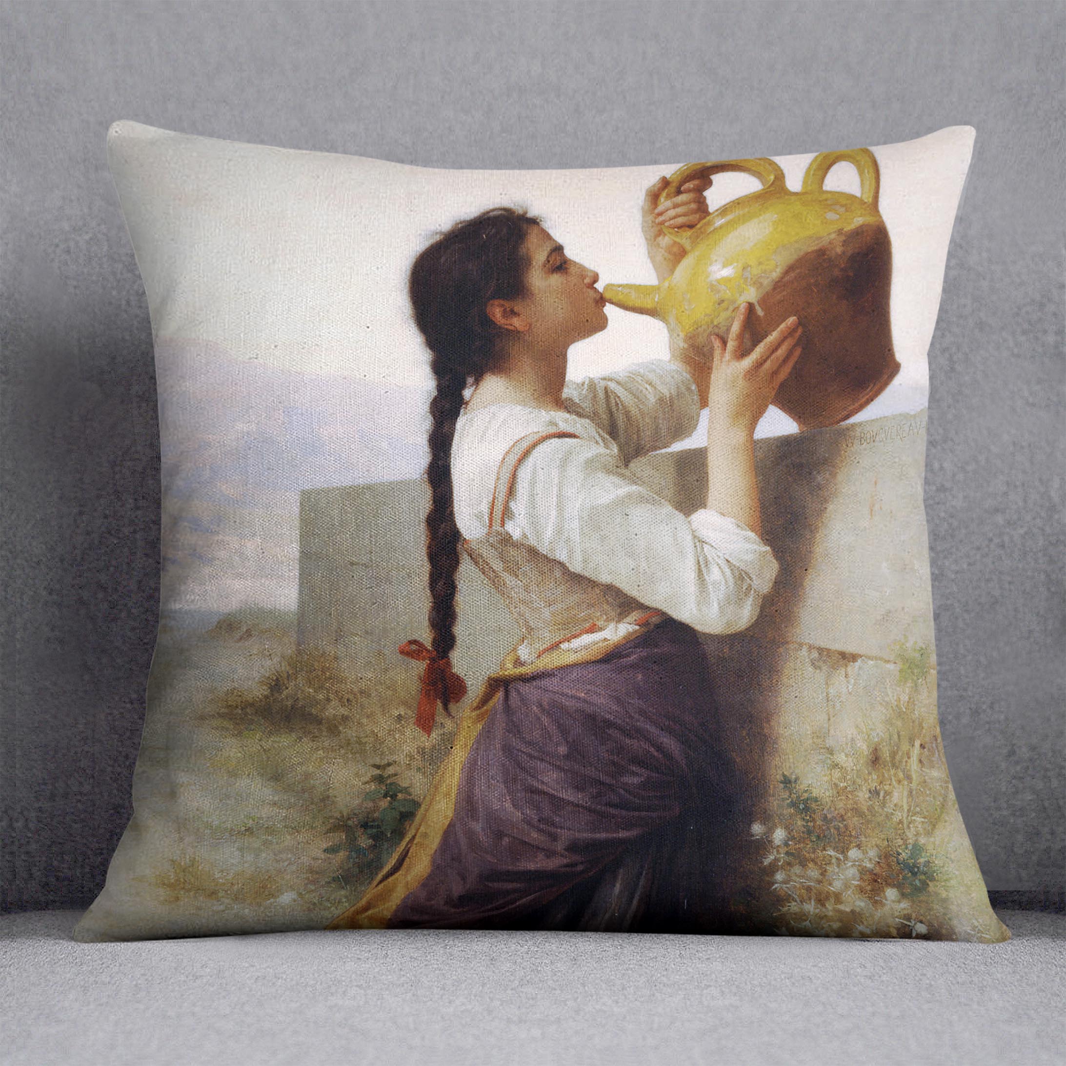 Thirst By Bouguereau Cushion