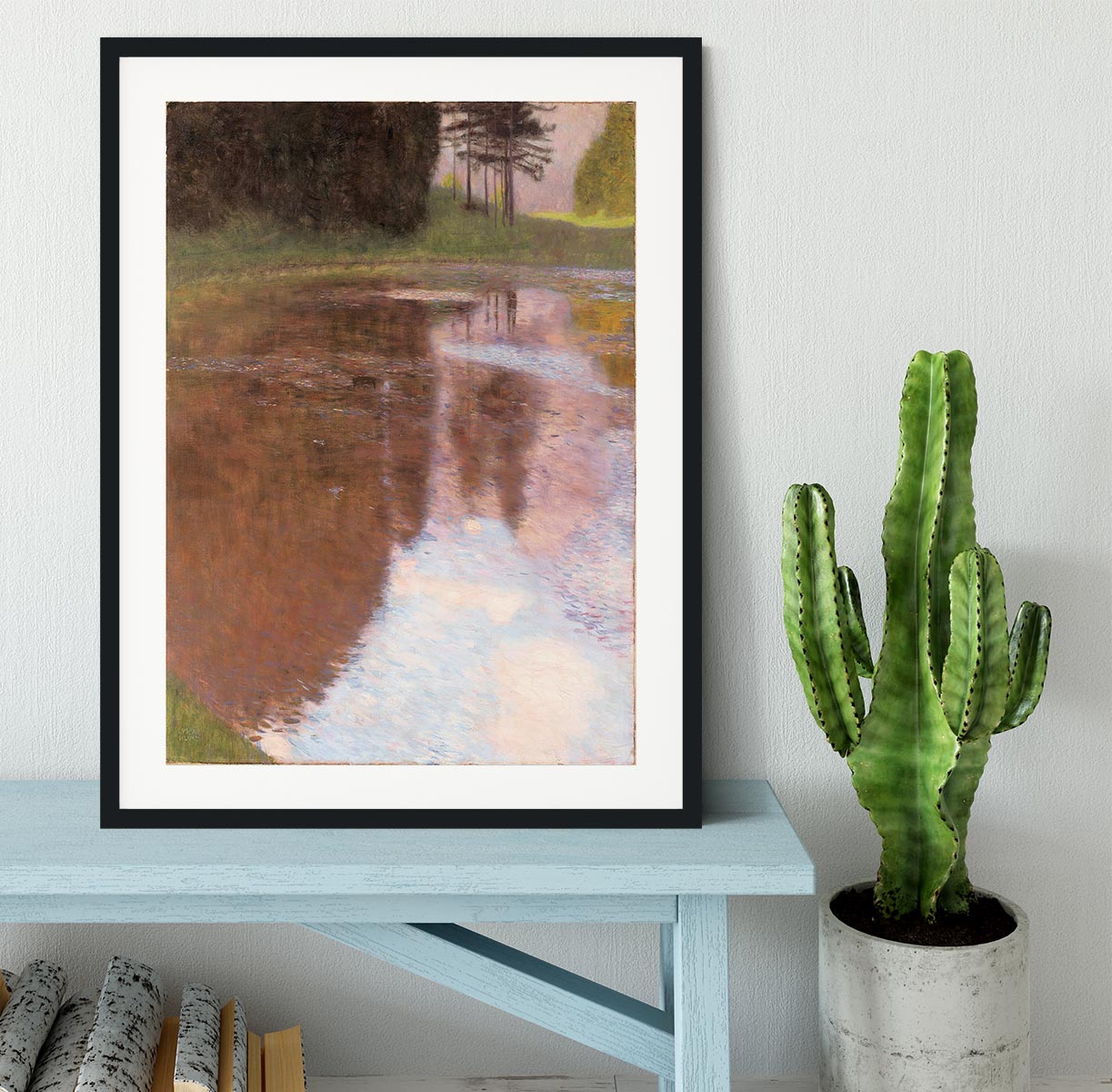 Tranquil Pond near Salzburg by Klimt Framed Print - Canvas Art Rocks - 1