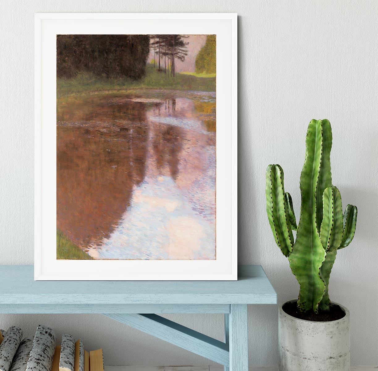 Tranquil Pond near Salzburg by Klimt Framed Print - Canvas Art Rocks - 5