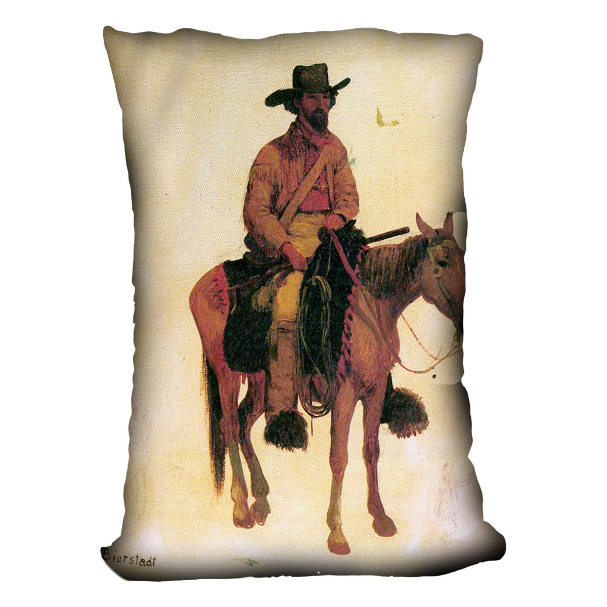 Trapper by Bierstadt Cushion - Canvas Art Rocks - 4