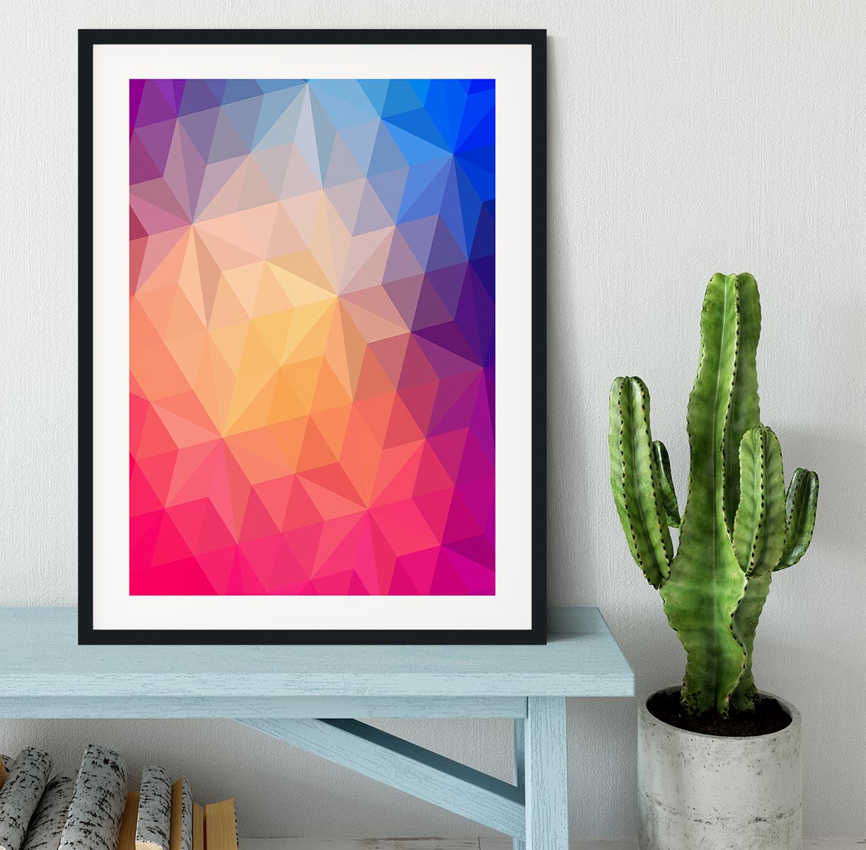 Triangles pattern of geometric shapes Framed Print - Canvas Art Rocks - 1