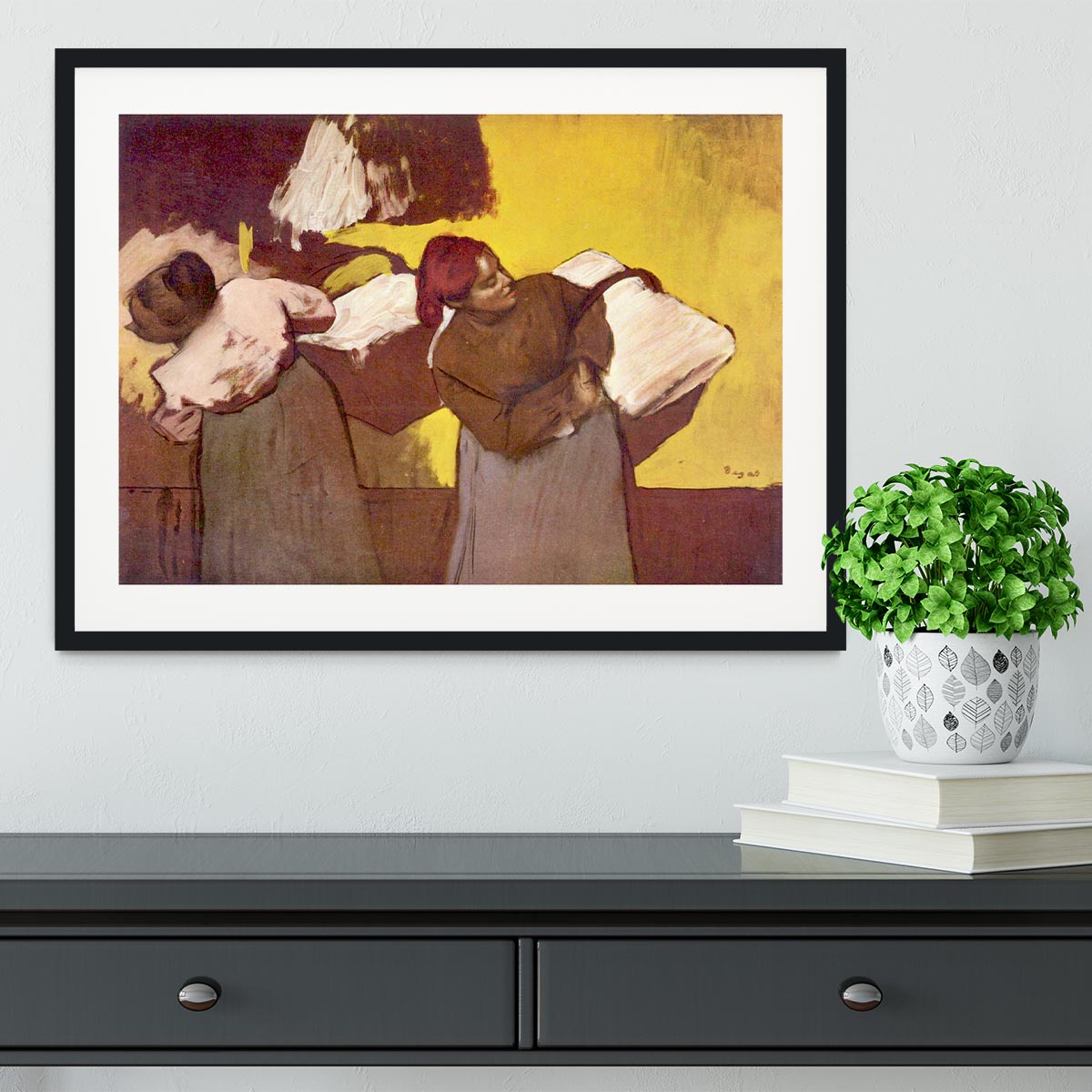 Two washer women by Degas Framed Print - Canvas Art Rocks - 1