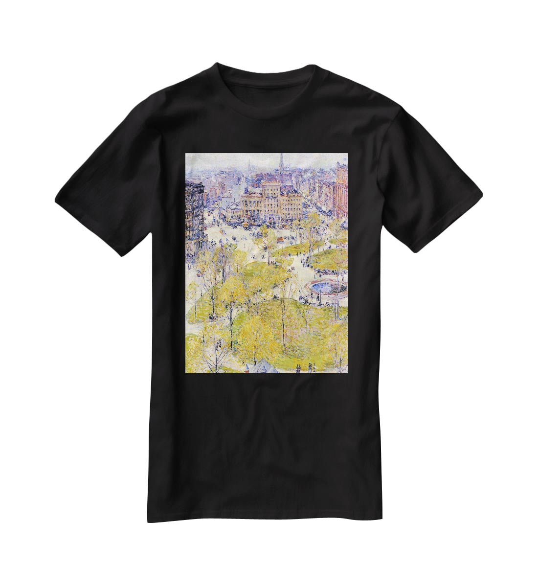 Union Square in Spring by Hassam T-Shirt - Canvas Art Rocks - 1