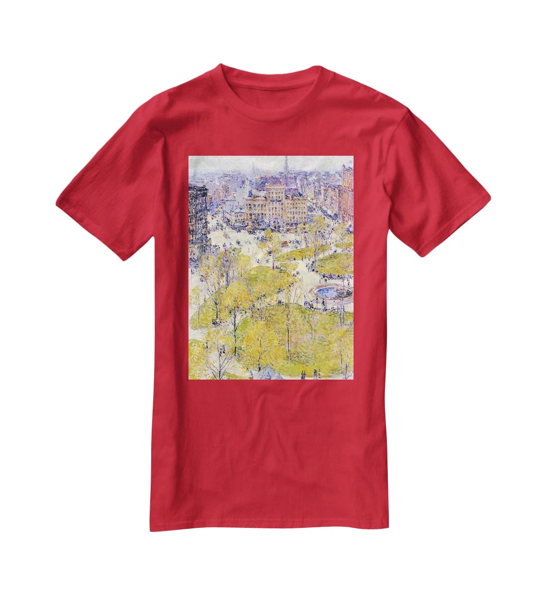 Union Square in Spring by Hassam T-Shirt - Canvas Art Rocks - 4
