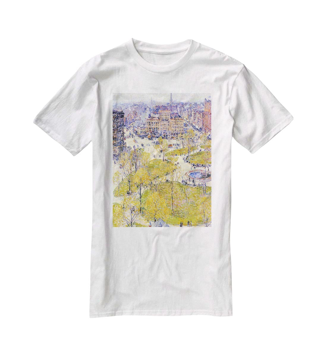 Union Square in Spring by Hassam T-Shirt - Canvas Art Rocks - 5