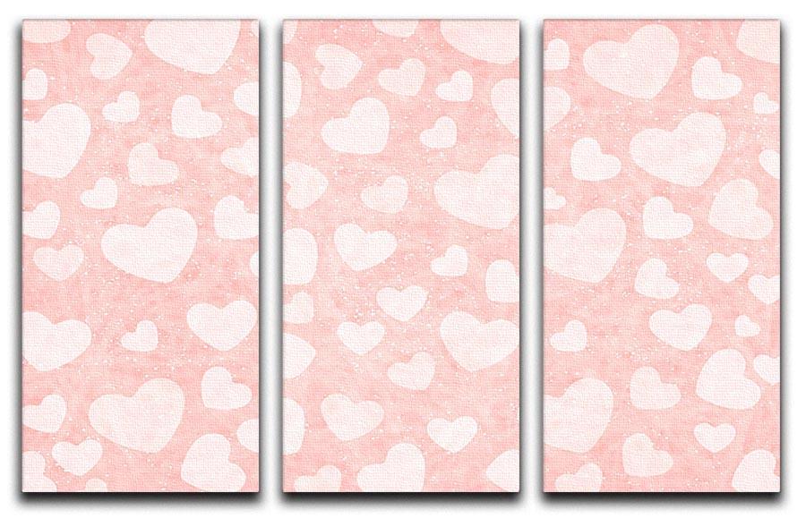 Valentine Heart pink 3 Split Panel Canvas Print - Canvas Art Rocks - 1
