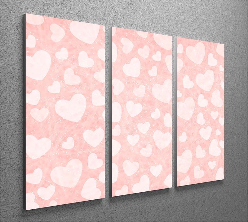 Valentine Heart pink 3 Split Panel Canvas Print - Canvas Art Rocks - 2