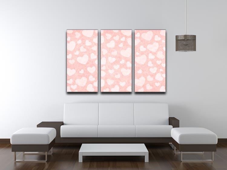 Valentine Heart pink 3 Split Panel Canvas Print - Canvas Art Rocks - 3