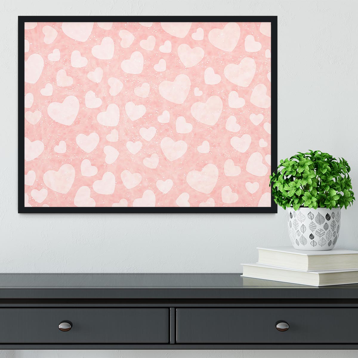 Valentine Heart pink Framed Print - Canvas Art Rocks - 2