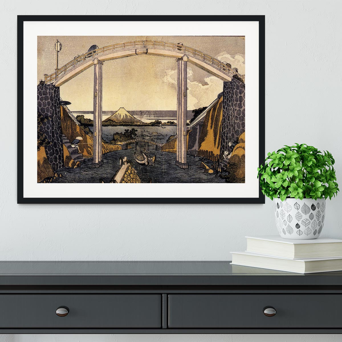 View of Mount Fuji by Hokusai Framed Print - Canvas Art Rocks - 1