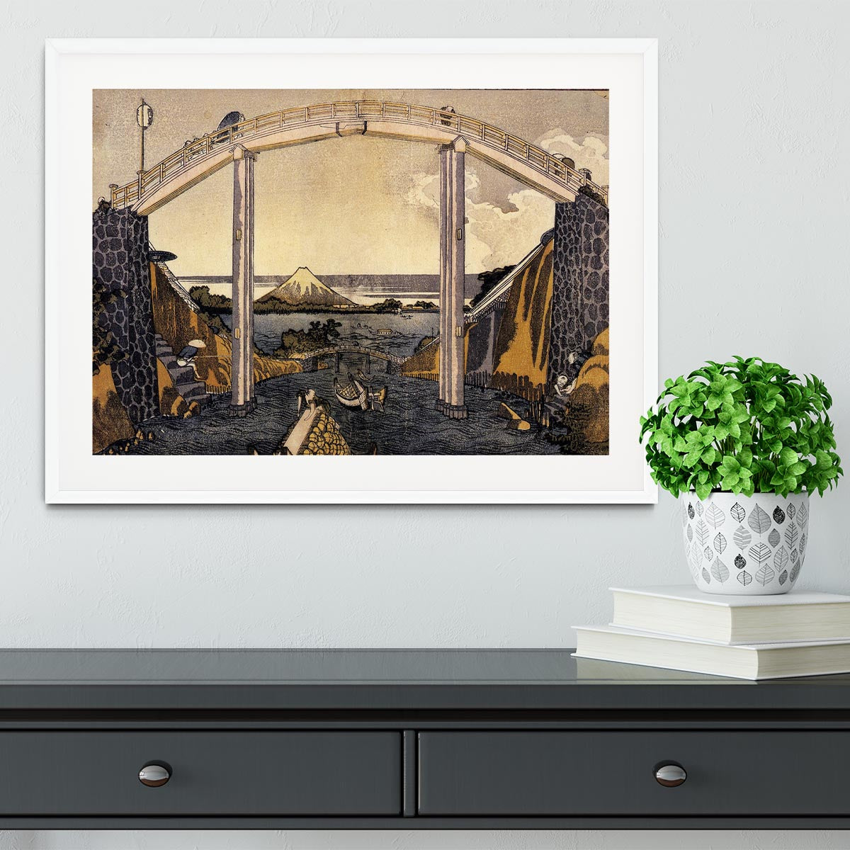 View of Mount Fuji by Hokusai Framed Print - Canvas Art Rocks - 5