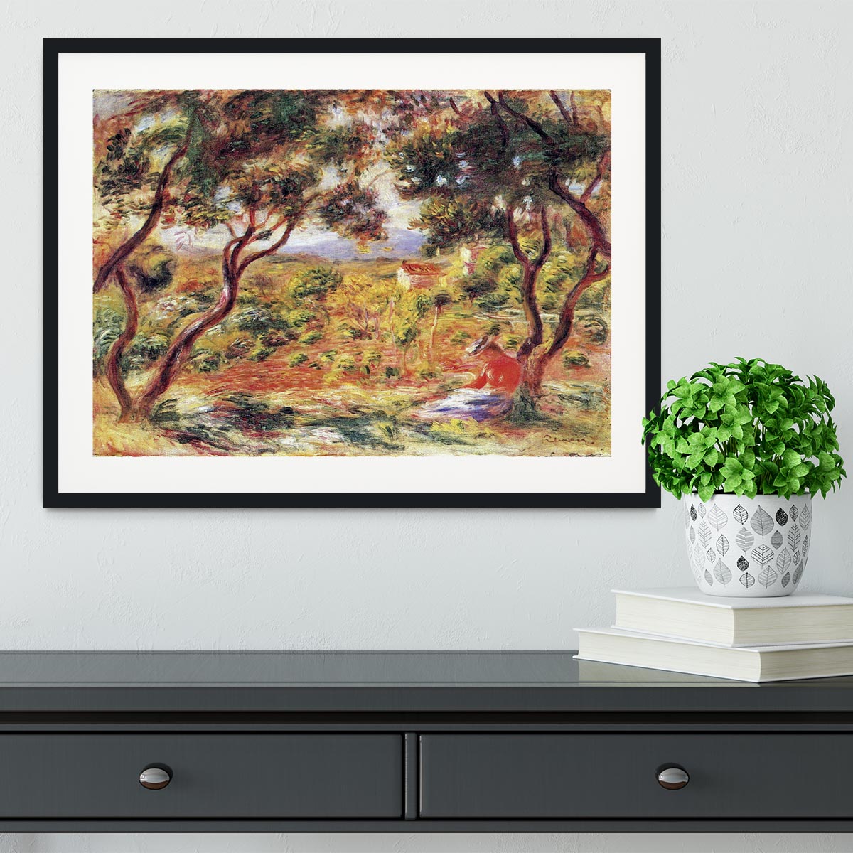 Vines at Cagnes by Renoir Framed Print - Canvas Art Rocks - 1