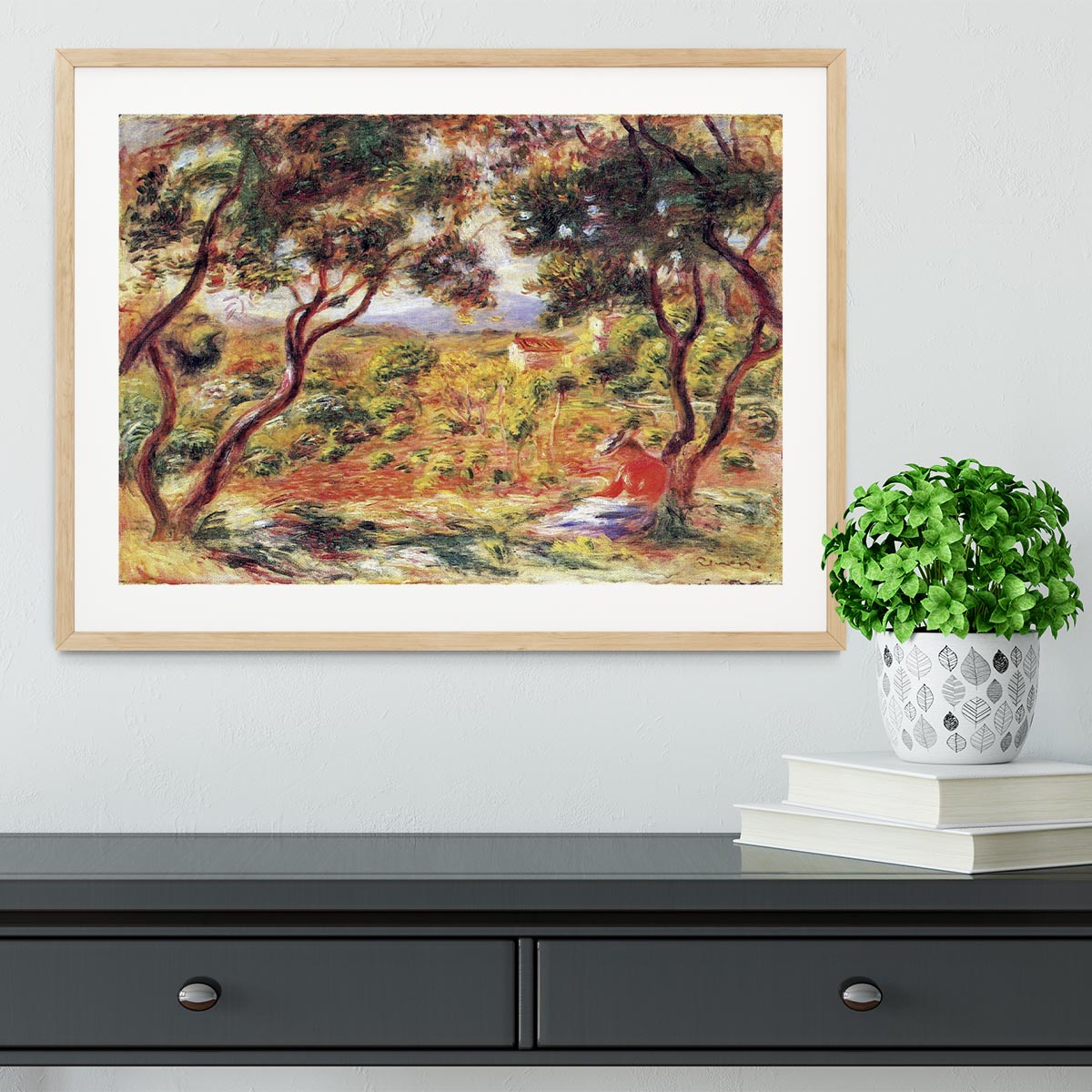 Vines at Cagnes by Renoir Framed Print - Canvas Art Rocks - 3