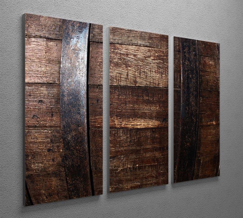 Vintage texture of oak barrel 3 Split Panel Canvas Print - Canvas Art Rocks - 2
