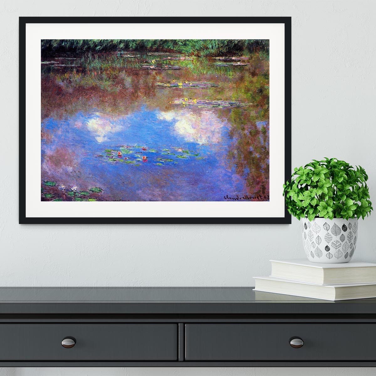Water Lily Pond 4 by Monet Framed Print - Canvas Art Rocks - 1