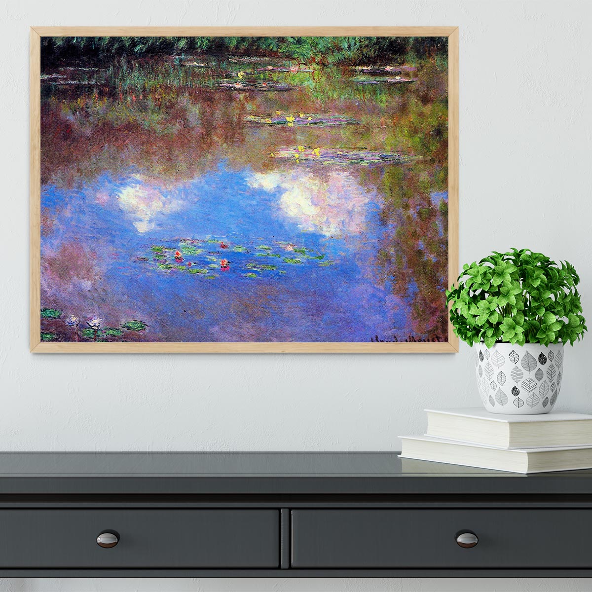 Water Lily Pond 4 by Monet Framed Print - Canvas Art Rocks - 4