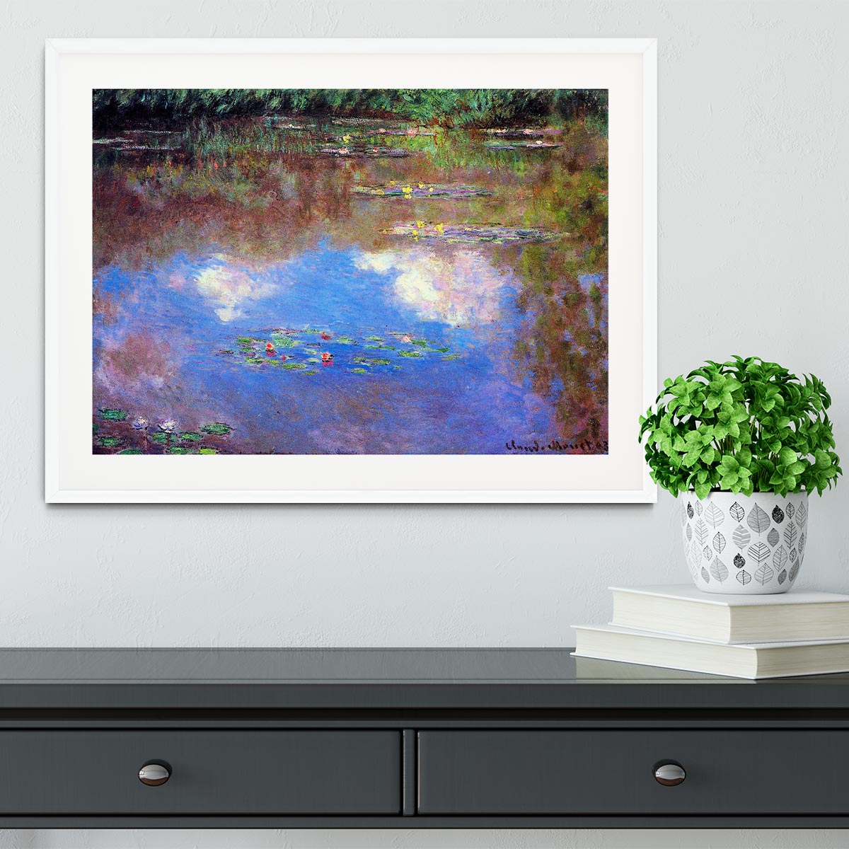 Water Lily Pond 4 by Monet Framed Print - Canvas Art Rocks - 5