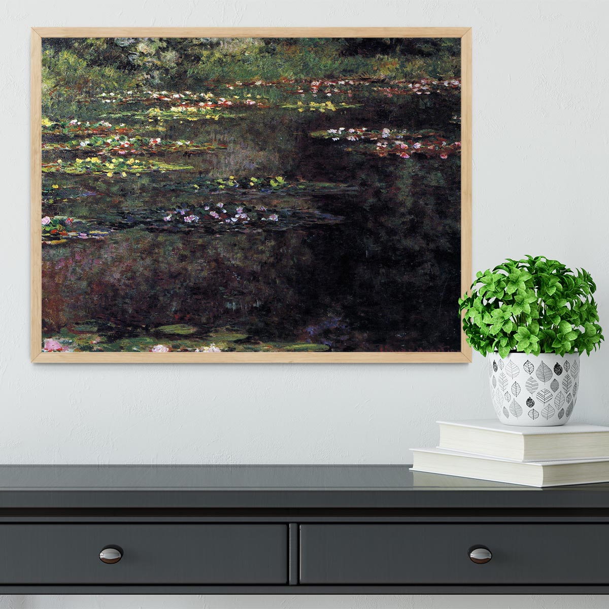 Water lilies water landscape 5 by Monet Framed Print - Canvas Art Rocks - 4