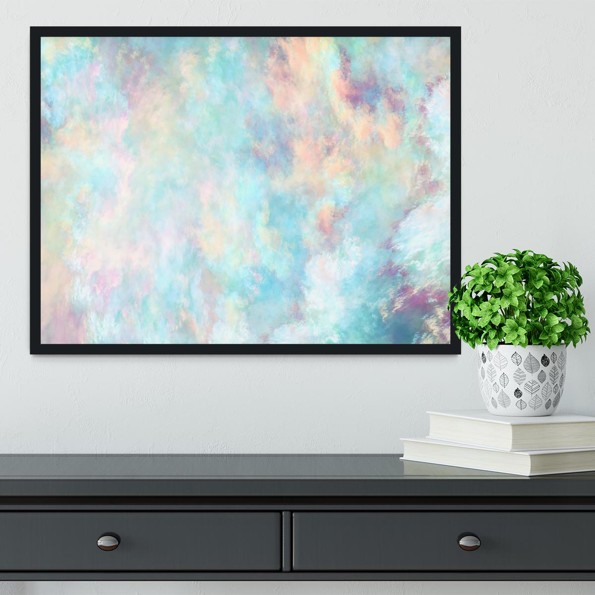 Watercolour Clouds Framed Print - Canvas Art Rocks - 2