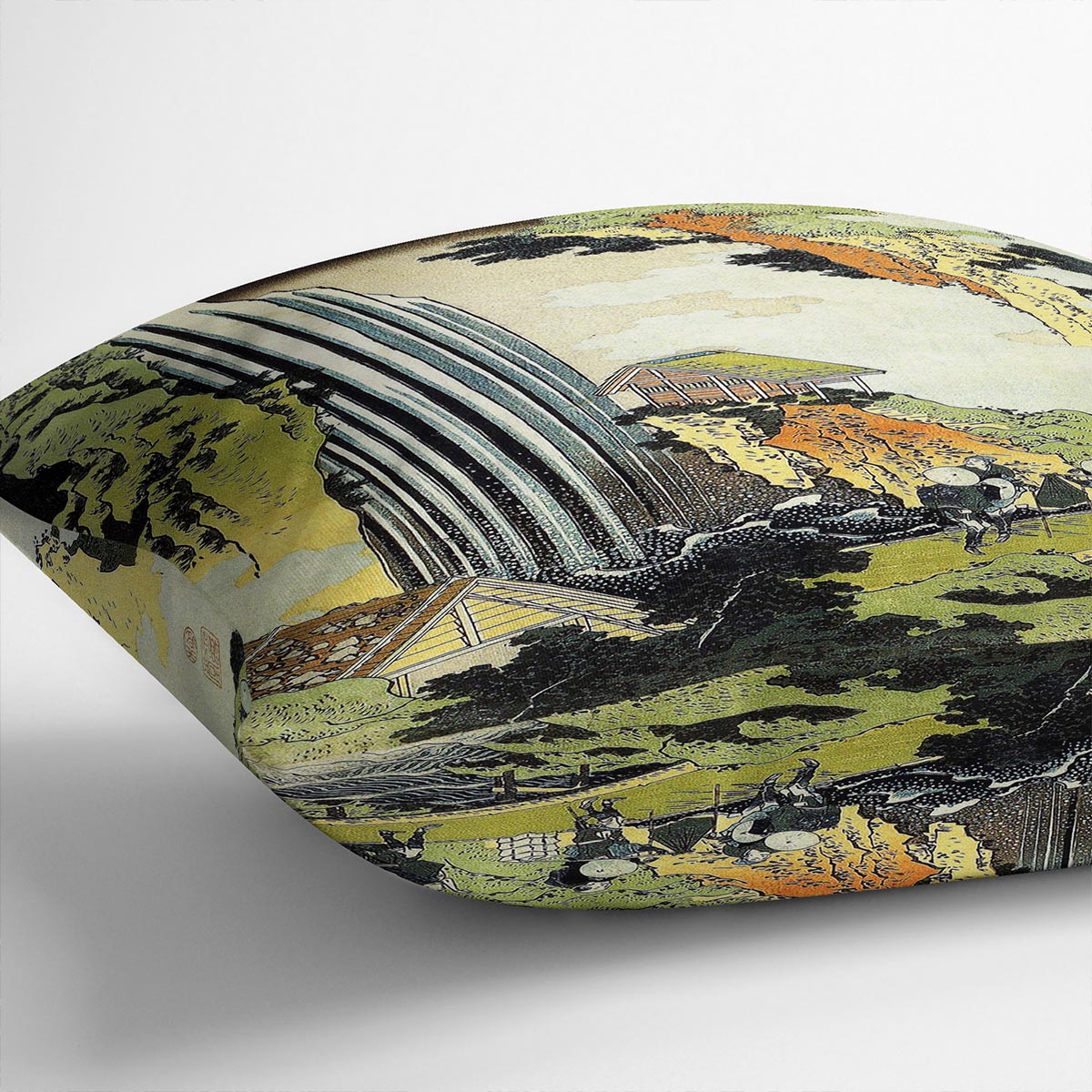 Waterfall by Hokusai Cushion