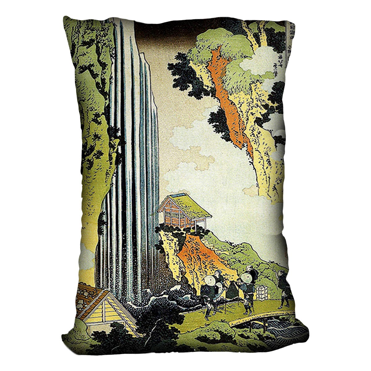 Waterfall by Hokusai Cushion