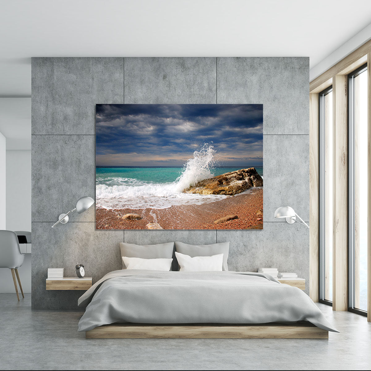 Wave crash on the stone Canvas Print or Poster - Canvas Art Rocks - 5
