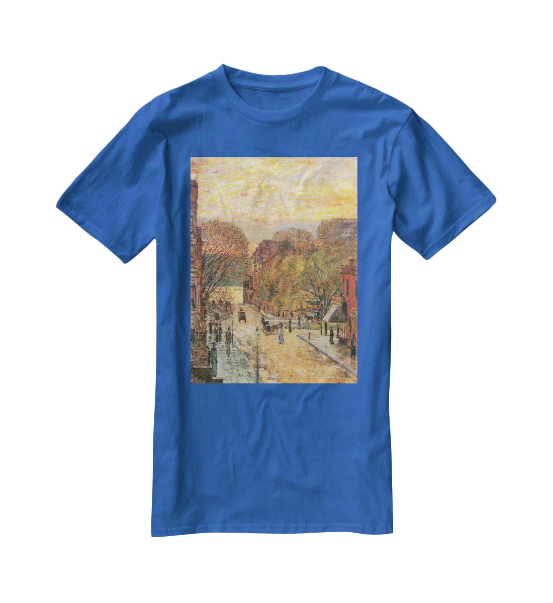 West 78th Street in Spring by Hassam T-Shirt - Canvas Art Rocks - 2