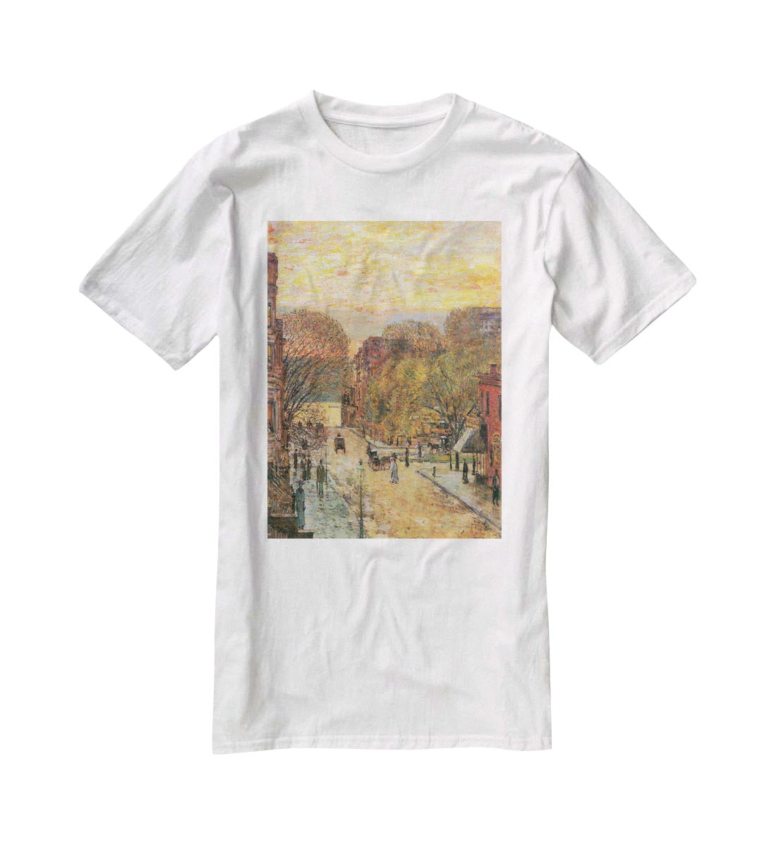 West 78th Street in Spring by Hassam T-Shirt - Canvas Art Rocks - 5