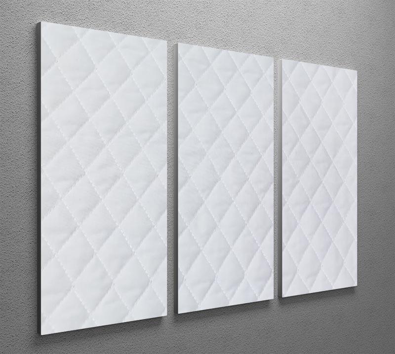 White mattress bedding 3 Split Panel Canvas Print - Canvas Art Rocks - 2